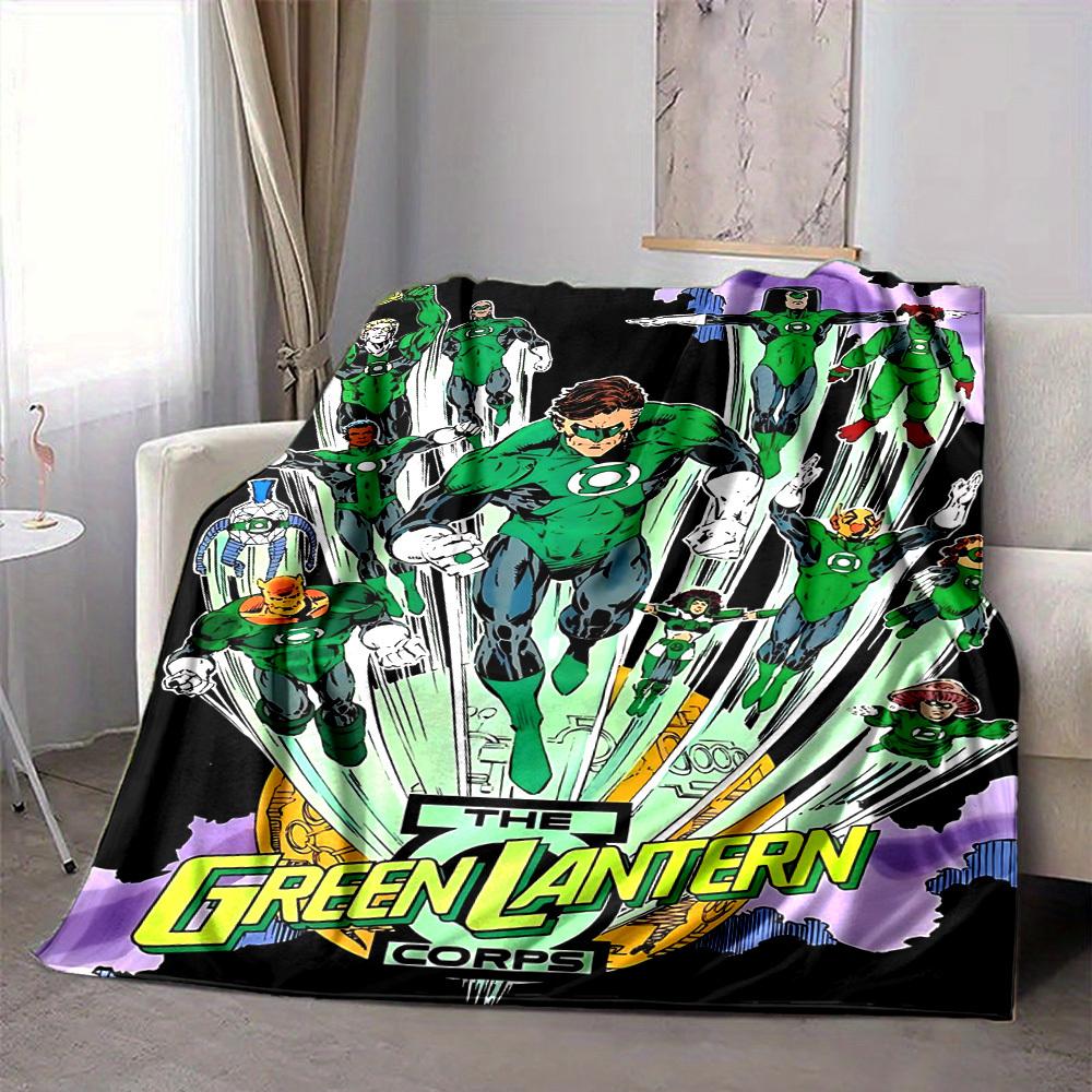 1 шт. Плед Корпуса Зеленых Фонарей, Полиэфирное Волокно, Всесезонный Комфорт для Дивана, Кровати, Офиса, Автомобиля, Кемпинга, Идеальный Домашний Декор и Подарок, Комфорт в Офисе