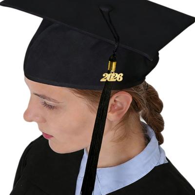 Матовая выпускная шапочка с кисточкой 2026 года, регулируемая эластичная, унисекс, для церемонии выпуска из старшей школы, средней школы, колледжа