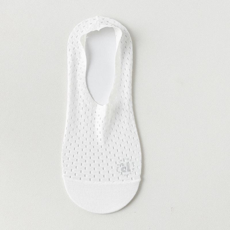 Summer Socks Hollow Out Mesh Breathable Invisible No Show Sock Slippers Solid Color Silicone Non-slip Low Cut Boat Socks