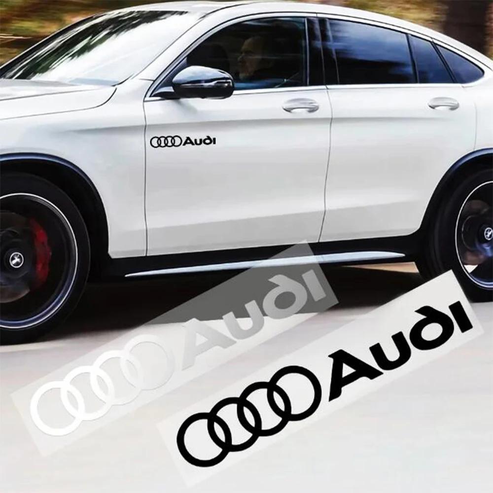 2Pcs Car PVC Logo Side Body Fender Windshield Trunk Bumper Sticker For B RS Sline Quattro A4 B6 B8 A6 C5 C6 C7 A3 A5 Q3 Q5 Q7