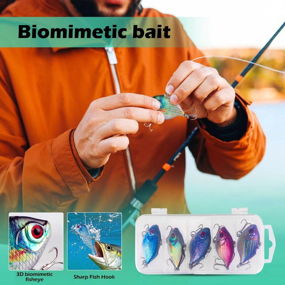 5PCS ABS Fishing Lure 5 Colors Minnow Lures New Floating Minnow Baits Winter Fishing