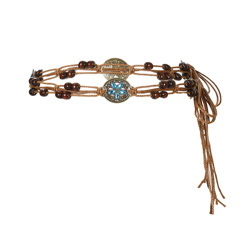 Women's Belt Vintage Ethnic Style Handwoven Belt Women's Style Dress Versatile Decorative Chain A2K6