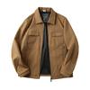 Lightweight Workwear, Classic and Comfortable! Men's Short Casual Zip-Up Jacket with a Turn-Down Collar, Autumn Outerwear