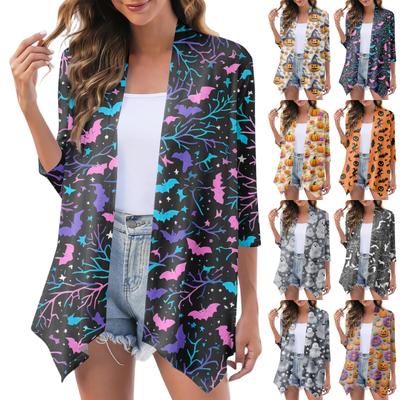 Женский модный повседневный уютный кардиган-жакет на Хэллоуин