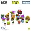 Green Stuff World Diorama Accessory Flower Pot Set, Miniature Accessory GSWD-3094, Molded In Color