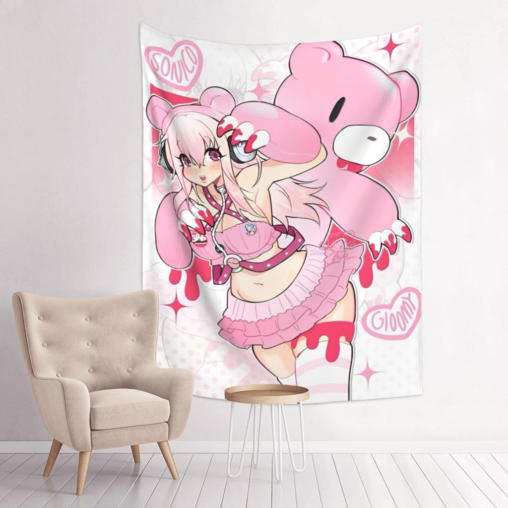 Super Sonico Japanese Anime Manga Cartoon Tapestry Wall Hanging Hippie Wall Tapestry Boho Decoration Room Decor for Dorm