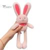 Easter Pull-Up Bunny Toy 11.4" Rabbit Plush Keychain Funny Pull-Out Rabbit Pendant Interactive Colorful Stuffed Animal Toy for Birthdays