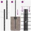 Welded Wire Fence with Posts 10 x 1 m (W x H)