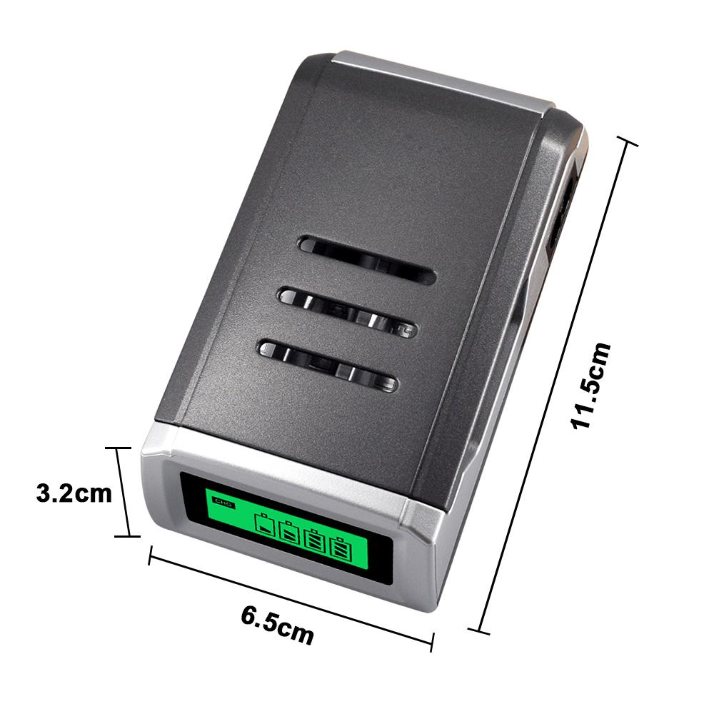 Cityork Интеллектуальное зарядное устройство с ЖК-дисплеем и 4 слотами для NiMh NiCd аккумуляторов типа AA/AAA 1,2 В, зарядное устройство aa aaa