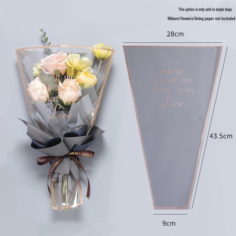 Valentine's Day Transparent Waterproof Flower Bag for Single Bouquet