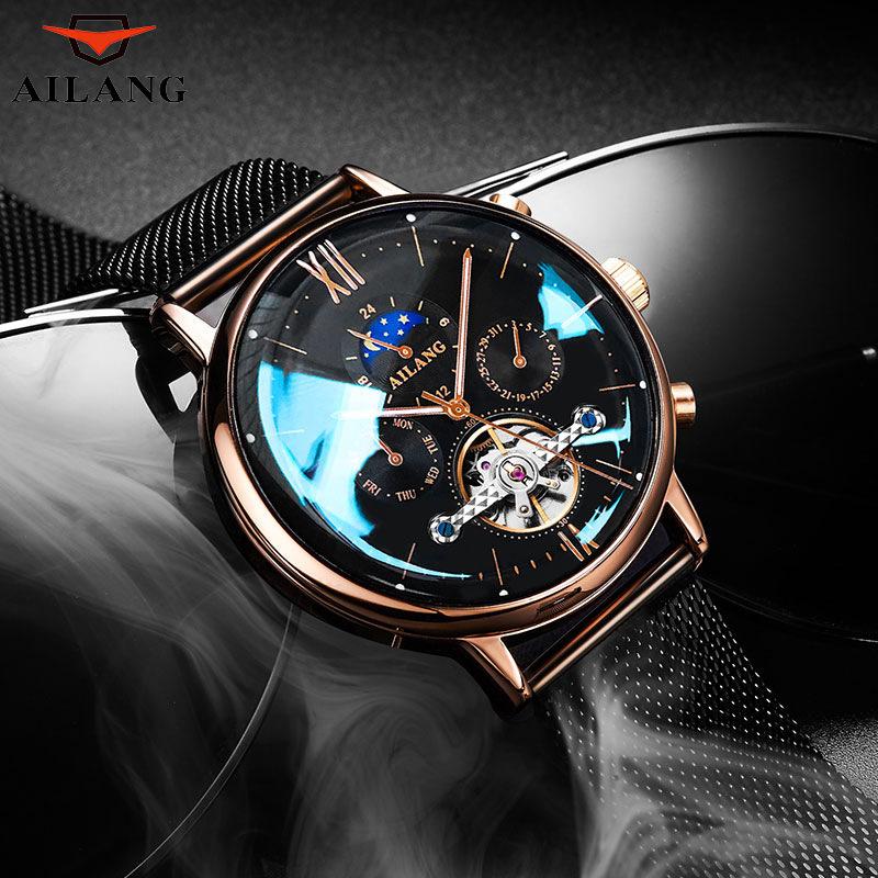 AILANG Watch Fashion Fully Automatic Mechanical Watch Male Watch Hollow Men's Watch Source