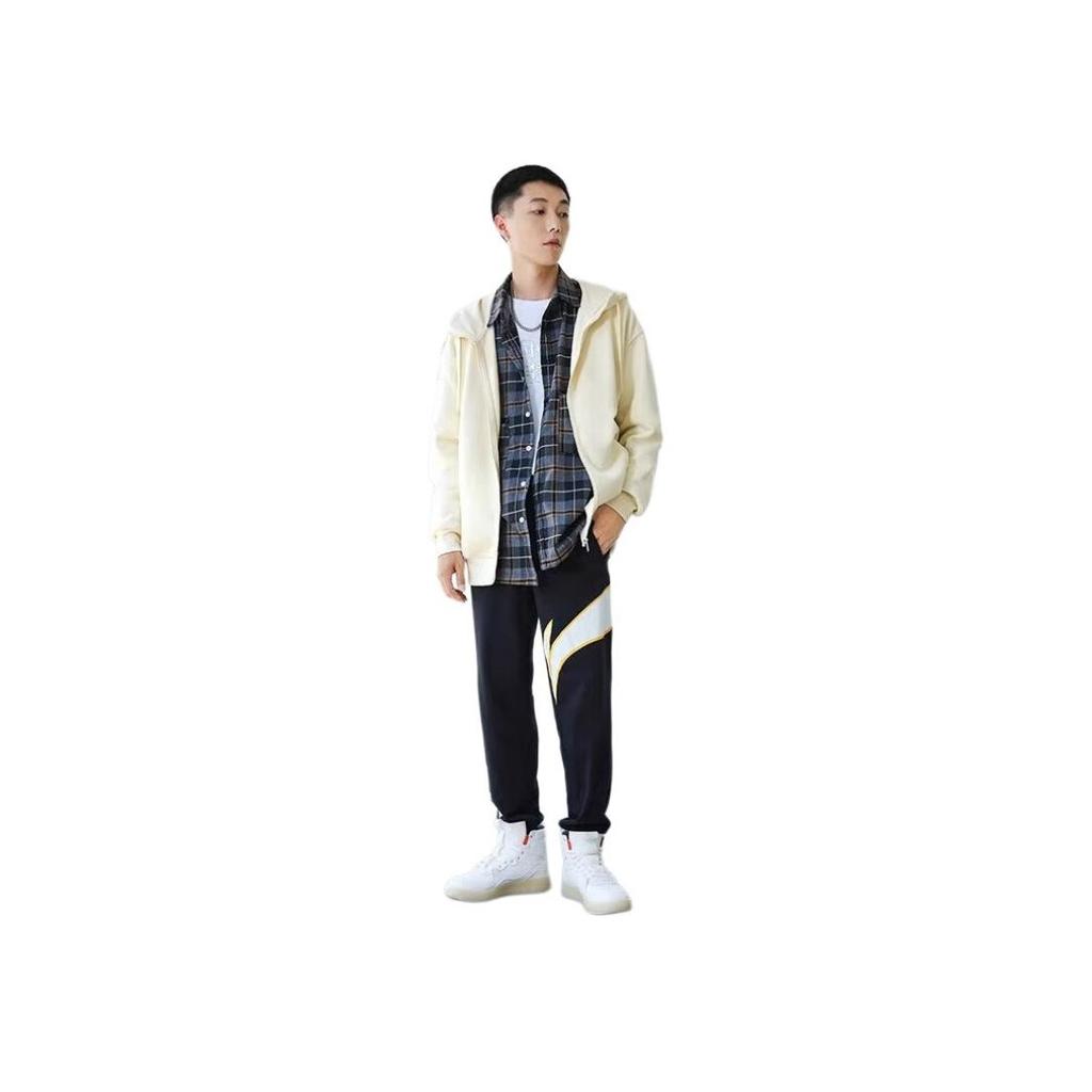 Li Ning Sports Fashion Series свободные флисовые удобные повседневные брюки мужские низы черные YKLU335-1