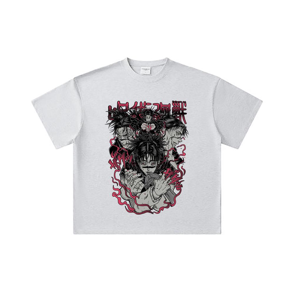 260 GSM Double Yarn 32 Count 100% Cotton Jujutsu Kaisen V17 Choso Print Unisex Heavy Cotton T Shirt… More