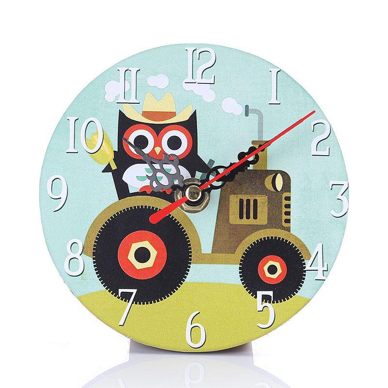 Очаровательные настенные часы с мультяшным изображением совы, белки и дерева для дома, детской комнаты, декора
