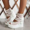 Женские зимние пушистые нескользящие кроссовки/ботинки на платформе - Толстая платформа, увеличивающая рост