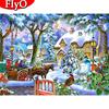 Diamond Painting Cross Stitch Winter 5D Diamond Embroidery Sale Landscape House Rhinestones Picture Mosaic Art Home Decor