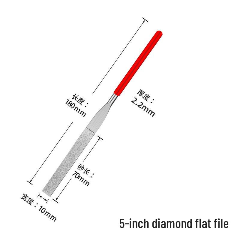 Titanium-Plated Fine Alloy Diamond File Set for Metal Grinding & Deburring