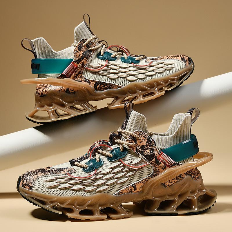 2024 New Men's Shoes Blade Sports Shoes Men's Summer Flying Weaving Fashion Trend Men's Casual Running Shoes Men's Trendy Shoes