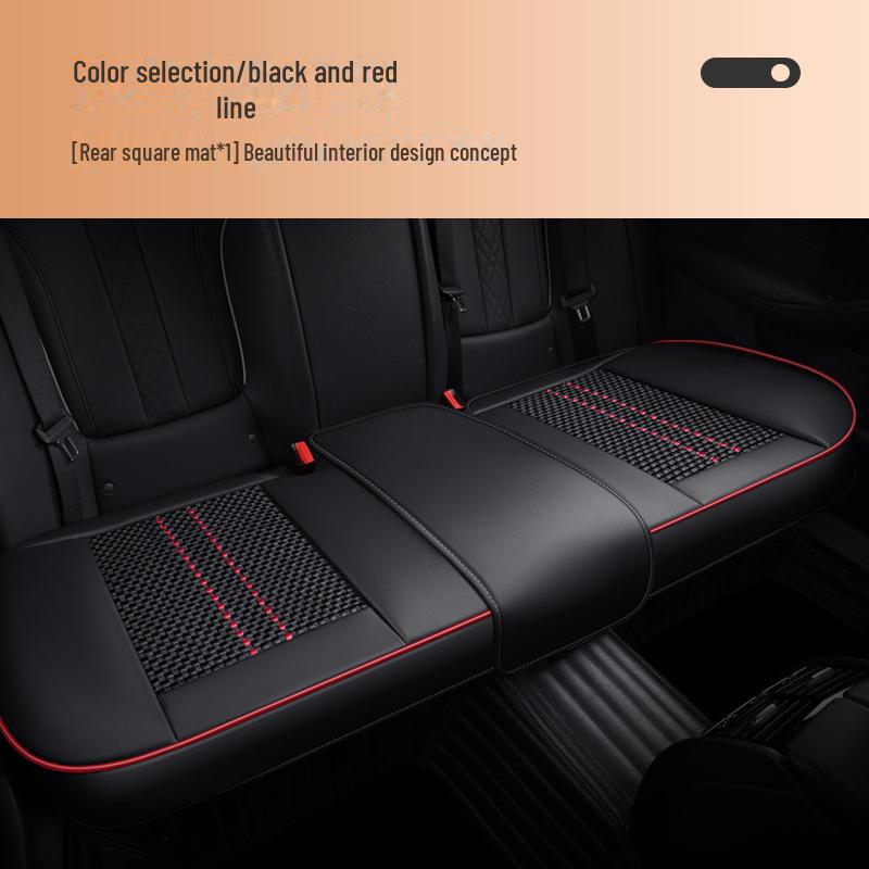 Комплект всесезонных подушек на сиденье автомобиля для водителя, с кожаной обивкой и материалом Ice Silk для вентиляции и противоскользящими свойствами.