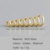 Gold Plated 925 Sterling Silver Hoop Earrings Women Trendy Ear Bone Perforated Design for Weddings