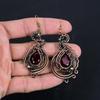 Garnet Jewelry, 999 Copper Wire Wrapped Earrings, Handmade Gemstone Jewelry Earrings For Memorial Day