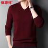 Hengyuanxiang Men's 100% Pure Wool V-Neck Sweater HJ198