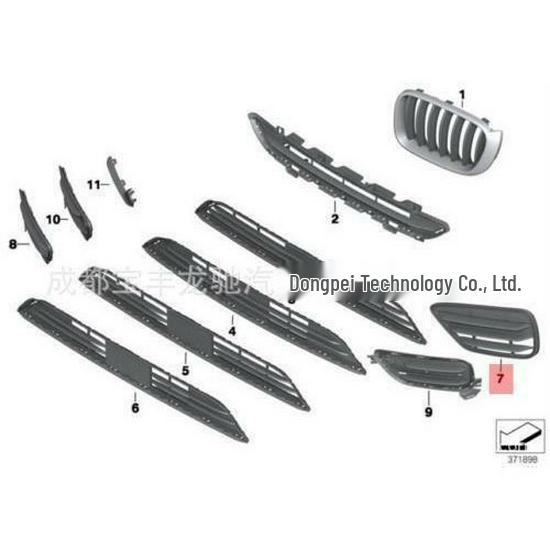 BMW X3 F25 Front Bumper Air Intake Grilles & Fog Light Bezels (Left & Right)