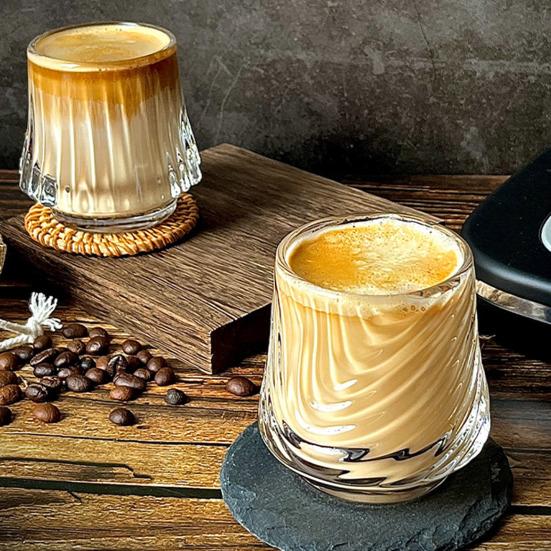 Стеклянная кофейная кружка с текстурой вулкана 150 мл, стакан для виски с рельефным рисунком, термостойкий стакан для напитков для эспрессо, латте, коктейлей