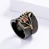 American Womens Personalized Design Ring Black Gold Plated Two Colors