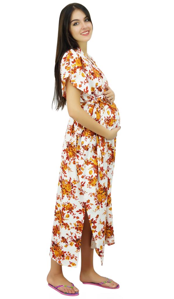 Bimba Delivery Maternity Gown Caftan Maxi| Front & Back Button Kaftan Dress