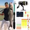 127 PCS Fishing Tackle Set Telescopic Fishing Rod Pole Fishing Gear Kit with Reel Hook Soft Tube Float Accessories Starter Kit