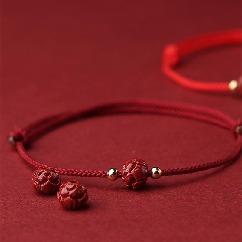 Тибетский буддийский лотос бисерный браслет ручной работы плетеный регулируемый счастливый красный ниточный браслет с подвесками для женщин мужчин парные украшения