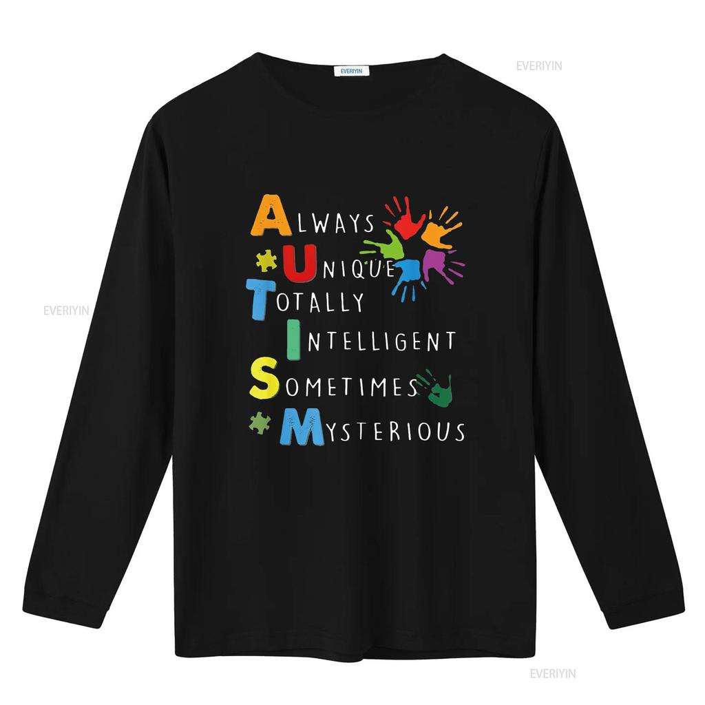 Autism Always Unique Totally Intelligent Sometime Mysterious T Shirt vintage Washed Soft homme Unisex Casual Stylish