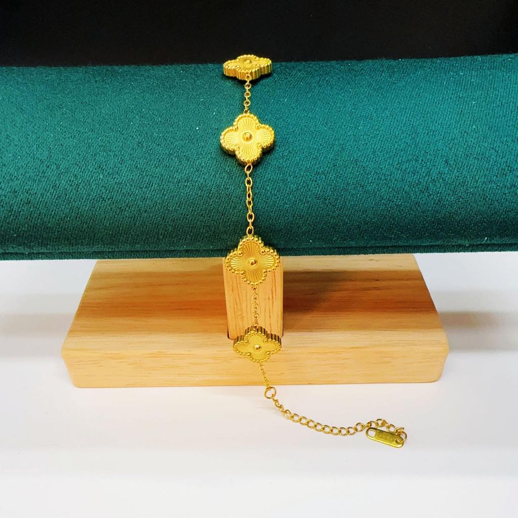 Titanium Steel Five Flowers Four-Leaf Clover Bracelet Women Do Not Lose Color 18K Light Luxury Jewelry