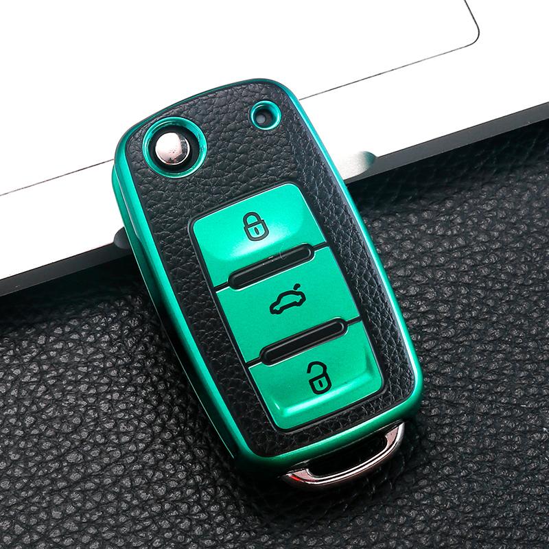 Кожаный чехол для дистанционного ключа автомобиля, брелок для VW Volkswagen Polo Tiguan Passat Golf MK Jetta Skoda Kodiaq Superb Octavia Seat