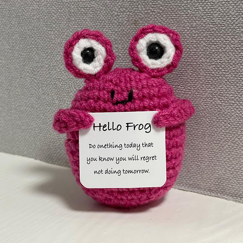 Positive Crochet Fruits Doll Handmade Knitting Vegetables Dolls With Card Knitted Toy For Children Birthday Gift Desktop Decor