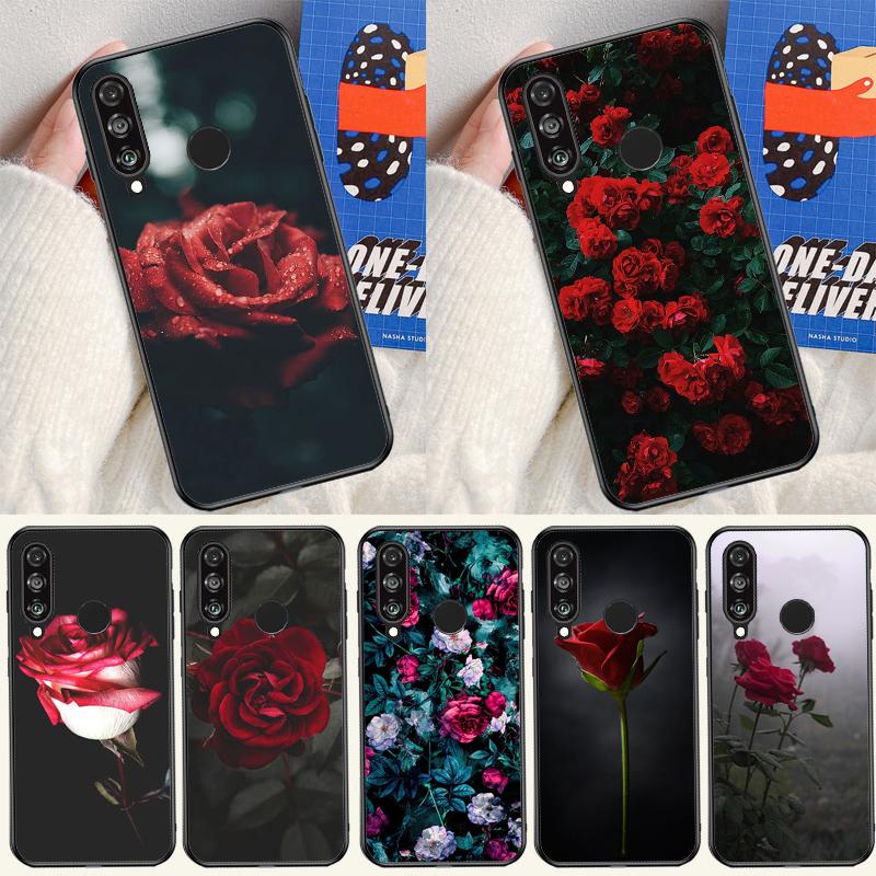 Red Rose Flower For Huawei Nova 12s 12i 11i 8i 9 10 SE Y91 Y90 Y60 Y70 Y72 Y61 P20 P40 P30 Lite P60 Pro Case