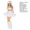 1 Set Christmas Costume Includes Dress Hat And Foot Cover Fuzzy Plush Trim Snowman Cosplay Club Dance Performance Drama Stage Op