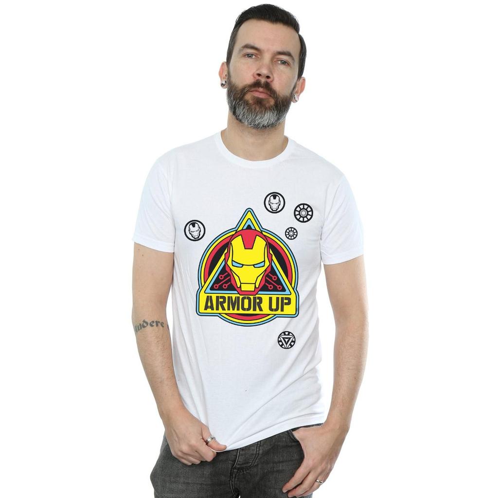 Marvel Mens Iron Man Armor Up Badge T-Shirt
