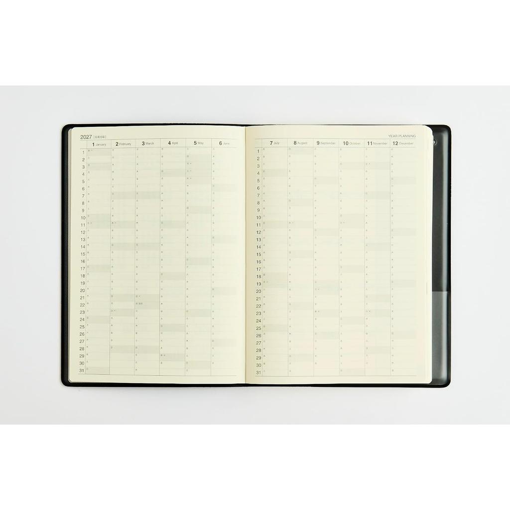 Ежедневник Takahashi Shoten New Diary 2027 A5 Еженедельный 2 дня на странице Обложка под кожу Начало в январе 2027 года