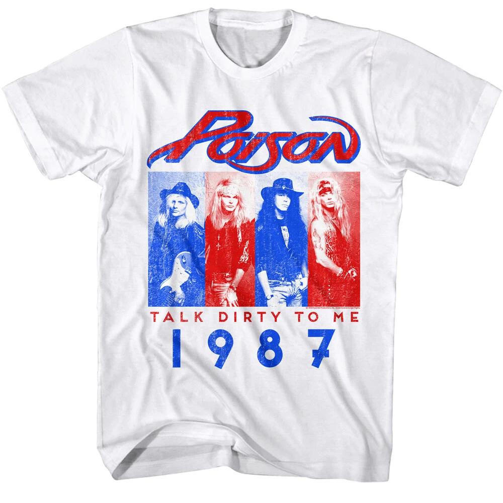 Poison Talk Dirty Tour 1987 Men's T Shirt Rock Band Album Concert Merch