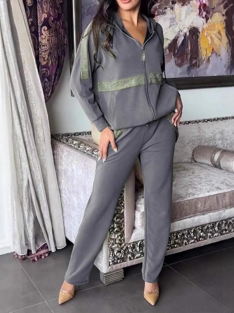 2024 Euro-American Autumn/Winter Casual Long Sleeve Sweatshirt and Pants Set