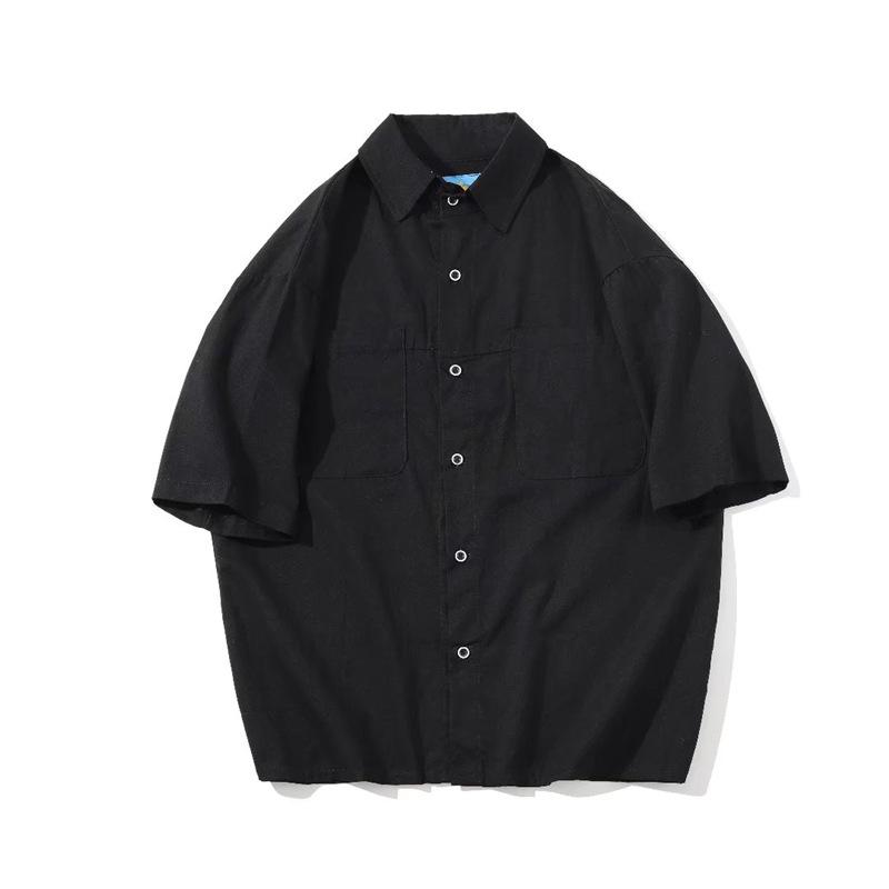 Мужская ретро японская рубашка свободного кроя с рукавами-пятью