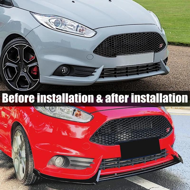 For Ford Fiesta MK6/7 ST 2012-2017 Front Bumper Splitter Spoiler Lip Wind Knife Diffuser Guard Protector Cover BodyKit Exterior