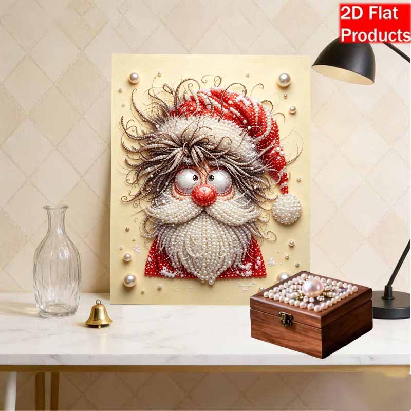 Набор для DIY-рисования жемчугом без рамки Веселый Дед Мороз Уютный домашний декор 3D блестящая картина из бусин на холсте Расслабляющее рукоделие Подарок для взрослых