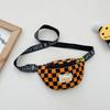 Stylish Ins Korean Childrens Crossbody Bag Checkerboard Pattern Lightweight Accessory