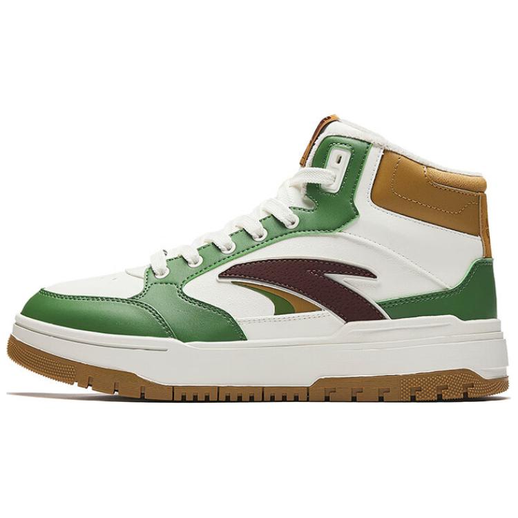 Anta 982 Fleece Comfortable Versatile Warm Durable High-Top Skate Shoes Men Sneakers Green White Brown 112448961-3