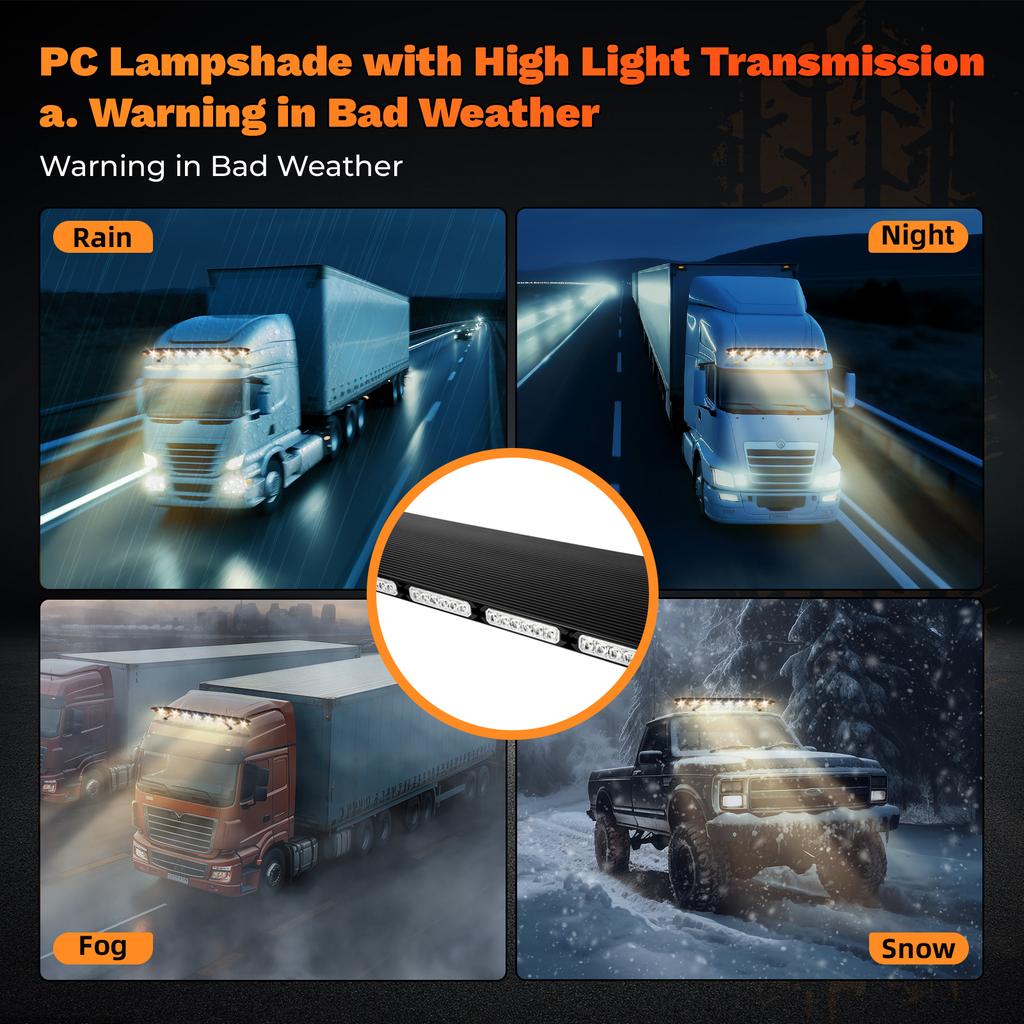 108-светодиодная стробоскопическая световая панель, 15 режимов, водонепроницаемый маяк предупреждения IP66 для аварийного грузовика, снегоочистителя, буксировщика