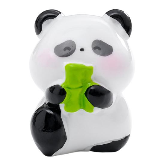 2 Pcs Mini Panda Figurines Cute Resin Panda Statues DIY Miniature Panda Cake Toppers for Fairy Garden Micro Moss Landscape Office Home Desk Decoration