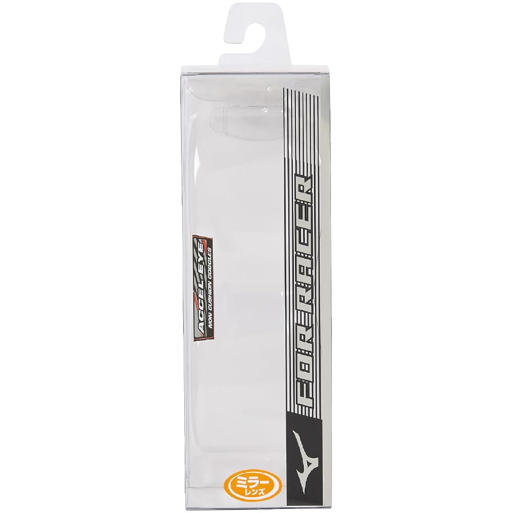 Mizuno ACCEL EYE Swimming Goggles for Competitive Size Blue with Orange Mirror (Non-Cushion) Swimming, Unisex, N3JEB851, 12 (Black), Tv 46%